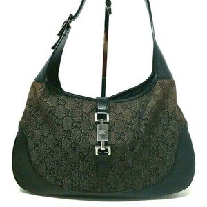 Authentic Gucci Jackie 1961 GG Supreme Denim Hobo